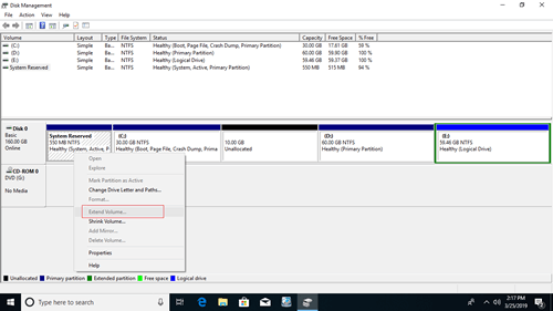 Resize System Reserved Partition Windows 10