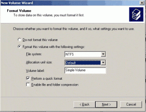 Format Dynamic Volume