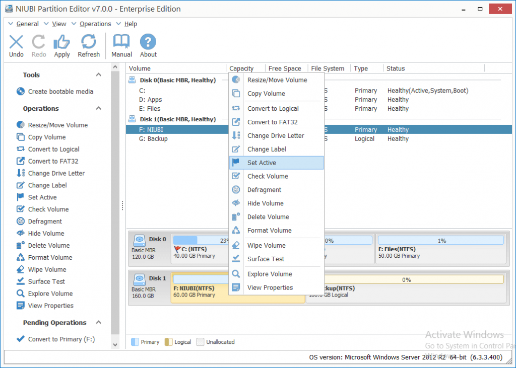 How to set partition as Active with NIUBI Partition Editor?